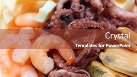  Presentation with seafood - Amazing presentation having close-up view on cocktail of seafood backdrop and a tawny brown colored foreground