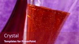  Presentation with bottle - Amazing PPT theme having close-up-view-red-bottle backdrop and a wine colored foreground