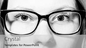  Presentation with female - PPT theme consisting of human nose - close up view background and a light gray colored foreground