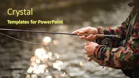  Presentation with mountain view - Presentation design with close-up-view background and a tawny brown colored foreground