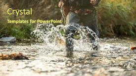  Presentation with trout - Audience pleasing PPT theme consisting of close-up-view backdrop and a tawny brown colored foreground