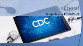  Presentation with cdc - Colorful slide set enhanced with close-up-view backdrop and a light blue colored foreground