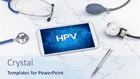  Presentation with medical concept - Presentation theme having close-up-view background and a sky blue colored foreground