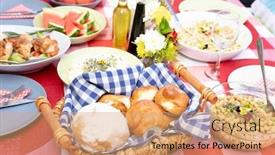  Presentation with lunch - Amazing presentation theme having close-up-view backdrop and a coral colored foreground