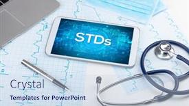  Presentation with medical concept - Beautiful theme featuring close-up-view backdrop and a sky blue colored foreground