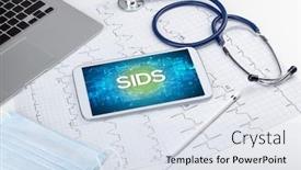  Presentation with medical concept - Beautiful presentation theme featuring close-up-view backdrop and a sky blue colored foreground