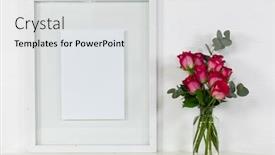  Presentation with frame pink - Colorful PPT theme enhanced with close-up-view backdrop and a light gray colored foreground