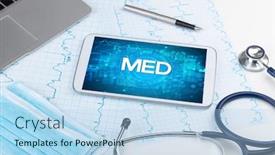  Presentation with medical concept - Slide deck enhanced with close-up-view background and a light blue colored foreground