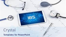  Presentation with medical concept - Presentation design consisting of close-up-view background and a sky blue colored foreground