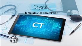  Presentation with medical concept - Theme featuring close-up-view background and a light blue colored foreground