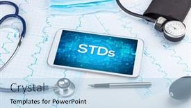  Presentation with medical concept - Beautiful PPT theme featuring close-up-view backdrop and a light blue colored foreground