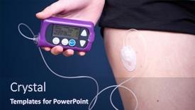  Presentation with insulin - Cool new slide deck with close-up-view backdrop and a navy blue colored foreground