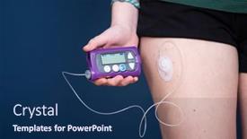 Presentation with insulin - Audience pleasing theme consisting of close-up-view backdrop and a navy blue colored foreground