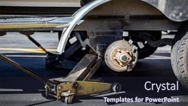  Presentation with tire - Presentation design featuring close-up-view background and a wine colored foreground