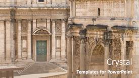  Presentation with rome italy - Beautiful presentation design featuring close-up-view backdrop and a coral colored foreground