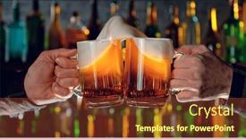  Presentation with pub - PPT theme consisting of close-up-view background and a tawny brown colored foreground