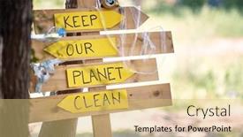  Presentation with ecology - PPT theme featuring close-up-view background and a yellow colored foreground