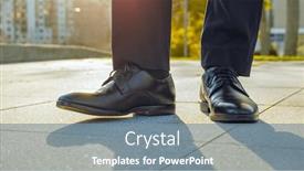  Presentation with men shoes - Presentation theme enhanced with close-up-view and a gray colored foreground