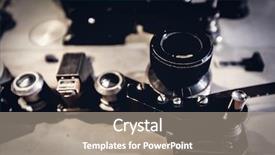  Presentation with cinematic - PPT layouts enhanced with close-up vintage apparatus background and a coral colored foreground