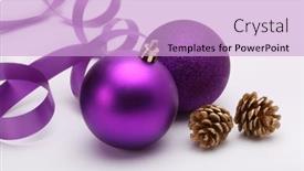  Presentation with gold glitter - PPT theme enhanced with close-up-violet-glitter-texture background and a lavender colored foreground
