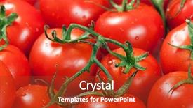  Presentation with healthy eating food photography - Presentation design consisting of close up water drop - healthy eating red ripe raw background and a crimson colored foreground