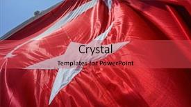 Presentation with realistic - PPT theme having close up waving fabric flag background and a red colored foreground