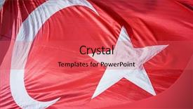  Presentation with fabric - Colorful theme enhanced with close up waving fabric flag backdrop and a red colored foreground