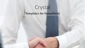  Presentation with welcome - Audience pleasing theme consisting of close-up-welcome-handshake backdrop and a light gray colored foreground