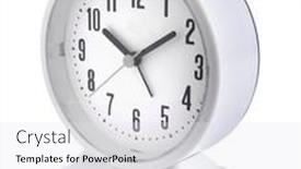  Presentation with clock - Presentation theme featuring close-up-white-clock background and a white colored foreground