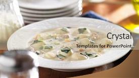  Presentation with soup - PPT layouts having close up with wide aspect background and a soft green colored foreground