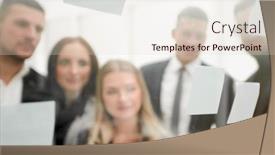  Presentation with current - Theme with close-up-working-group-discussing background and a lemonade colored foreground