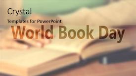  Presentation with poster - Amazing PPT theme having close-up world book day backdrop and a coral colored foreground