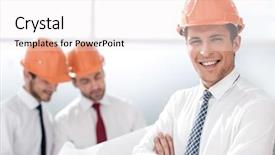  Presentation with close up of young girls - Slides enhanced with close up young architect on the background of the new office background and a white colored foreground