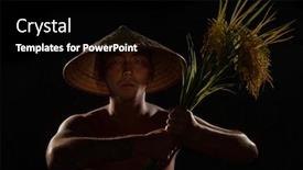  Presentation with rustic - Beautiful slide deck featuring close-up-young-asian-rustic backdrop and a black colored foreground