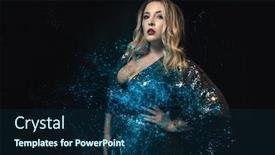  Presentation with glamour - Slide set with close-up-young-woman-blonde background and a navy blue colored foreground