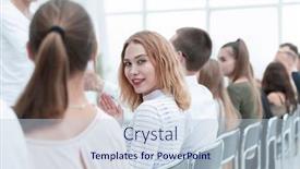  Presentation with close up of young girls - Beautiful slide deck featuring close-up-young-woman-sitting backdrop and a lemonade colored foreground