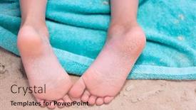  Presentation with feet - Theme consisting of close-up background and a coral colored foreground