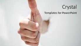  Presentation with breaking through - Colorful theme enhanced with man's hand breaking backdrop and a  colored foreground