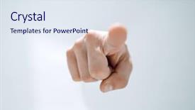  Presentation with breaking through - PPT theme featuring man's hand breaking background and a sky blue colored foreground