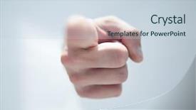  Presentation with breaking through - Cool new presentation with man's hand breaking backdrop and a lemonade colored foreground