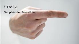  Presentation with breaking through - Theme featuring man's hand breaking background and a light gray colored foreground