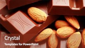  Presentation with almonds - Beautiful presentation featuring close-ups of chocolate with almonds - sweet food backdrop and a tawny brown colored foreground