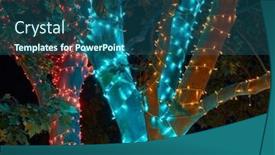  Presentation with illumination - Theme featuring close-view-of-tree-illumination background and a ocean colored foreground