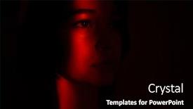  Presentation with sad woman lonely - Cool new PPT layouts with close-view-of-young-woman backdrop and a black colored foreground