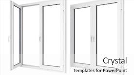  Presentation with model persia kuno - Cool new presentation theme with closed and opened plastic window backdrop and a white colored foreground