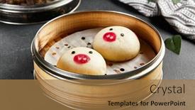  Presentation with bao bun - Presentation theme consisting of closed-bao-bun-with-pork background and a coral colored foreground