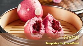  Presentation with bao bun - Presentation theme consisting of closed-bao-bun-with-sweet background and a tawny brown colored foreground