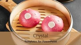  Presentation with bao bun - Presentation theme with closed-bao-bun-with-sweet background and a coral colored foreground