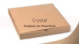  Presentation with pizza - Presentation consisting of closed-blank-brown-cardboard-pizza background and a coral colored foreground