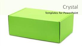  Presentation with white green - PPT theme featuring closed-blank-green-packaging-paper and a soft green colored foreground